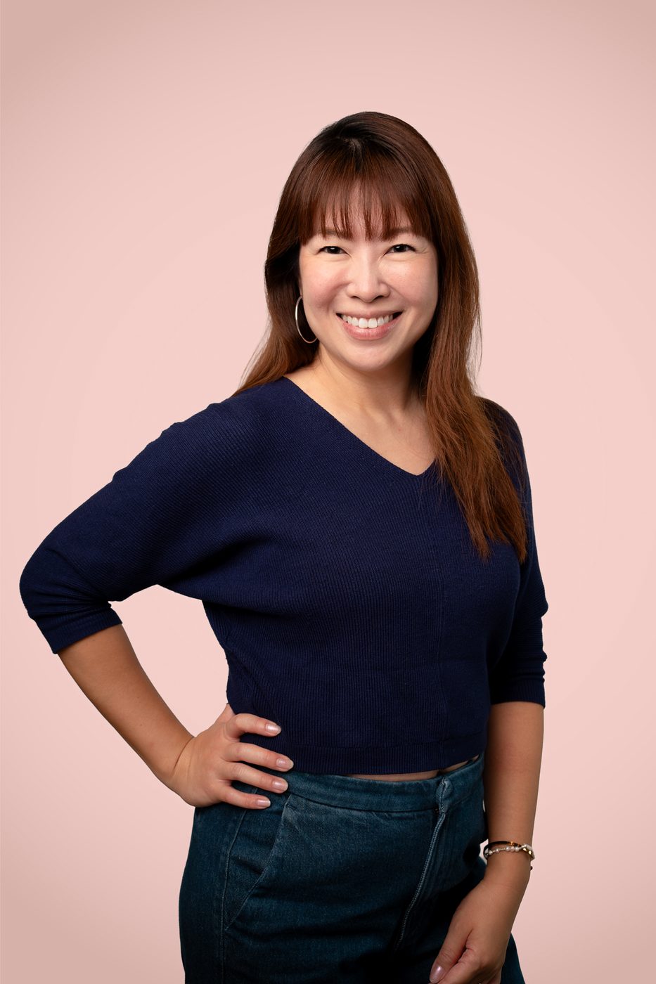 Personal branding portrait Singapore — female professional headshot studio session