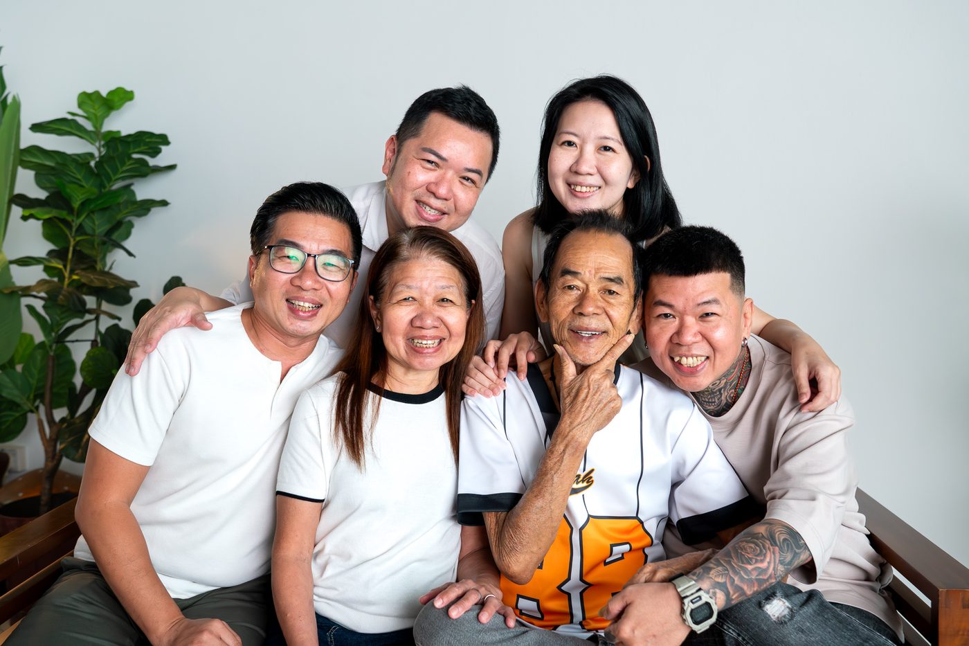 Family portrait studio Singapore — multi-generational family photoshoot at Redhill