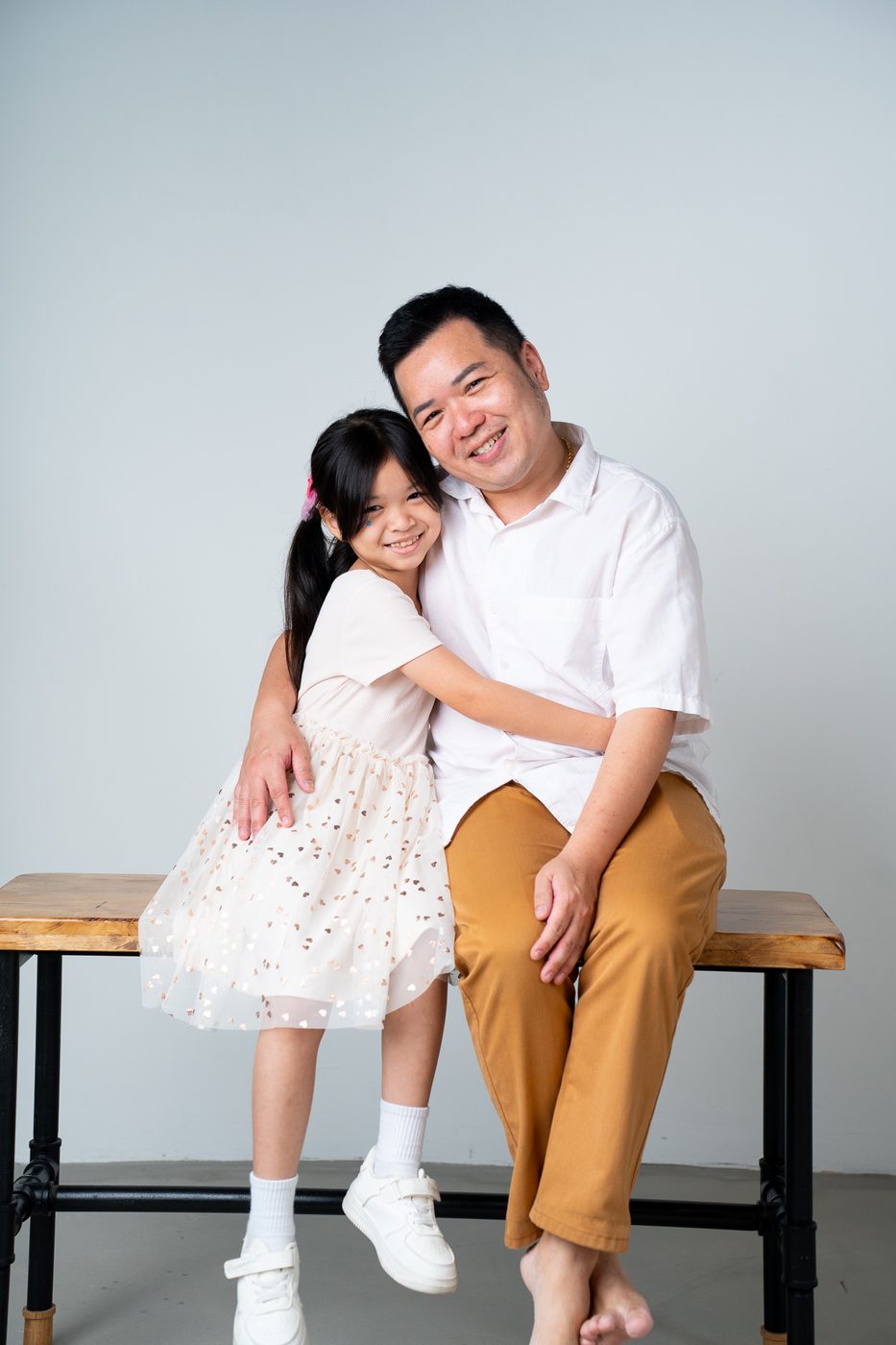 Family portrait photography Singapore — father and daughter studio session