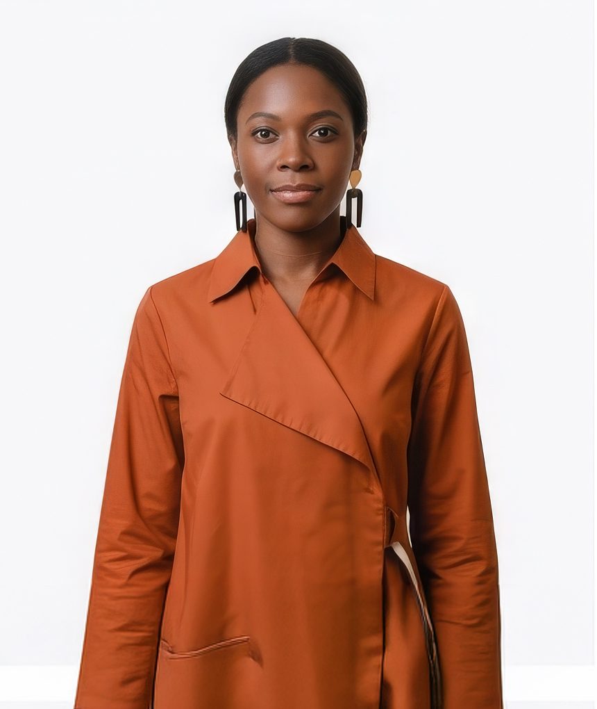 Woman in a mustard oversized blazer for a creative LinkedIn headshot